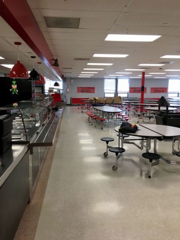 The high school cafeteria sits idle during the COVID-19 Pandemic. Seniors did not have a chance to have ceremonial
