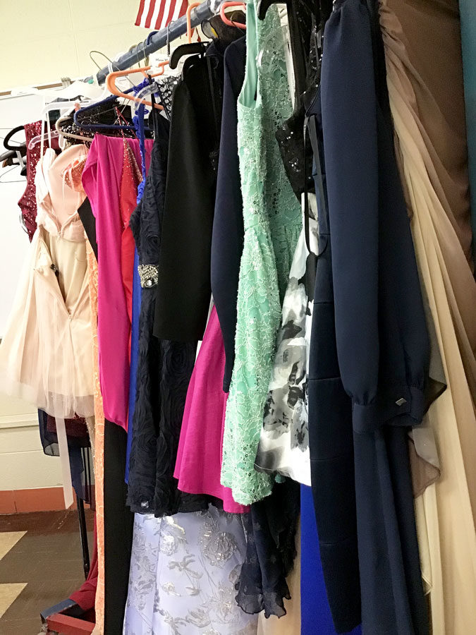These dresses were donated by students and families for FONHSs Hoco Haul. The fundraiser brought in an estimated $350 for FONHS.