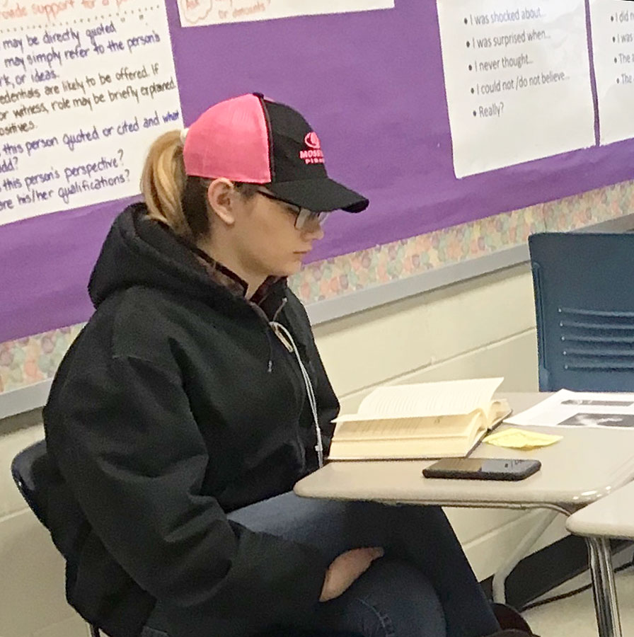 Sophomore Annabelle Whitt-Jacques gets some sustained silent reading done in her ELA 2 class. Students can now take ELA Electives for their required ELA graduation credits.