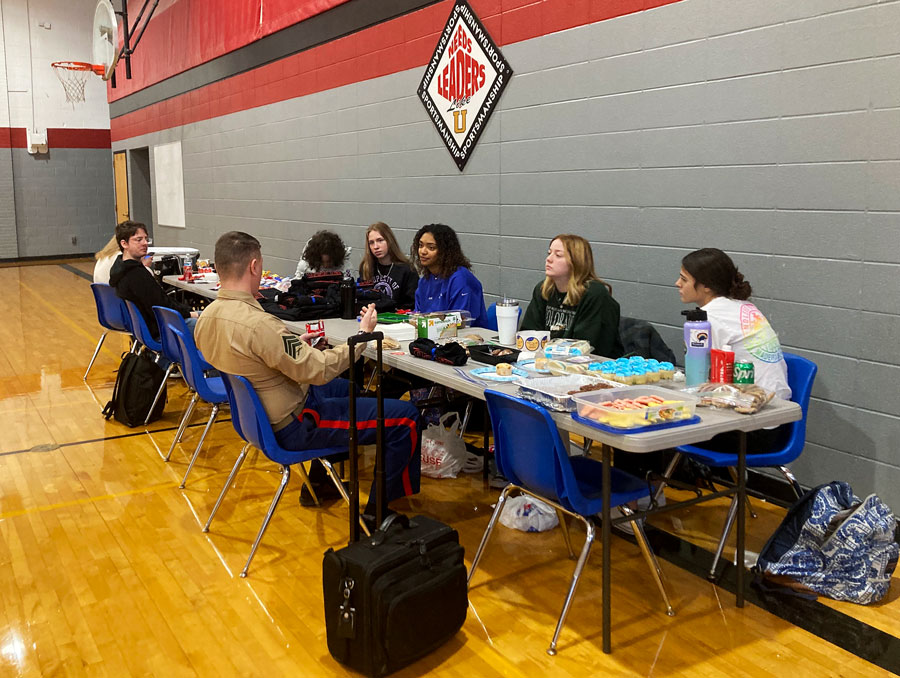 RECOVER. After donating blood, donors eat sugary foods to help glucose and blood sugar levels as well as to stay well hydrated. NHS and the Community Blood Center collected 51 units of blood. “Donating blood can help people in need,” Junior Dakota Miller said.