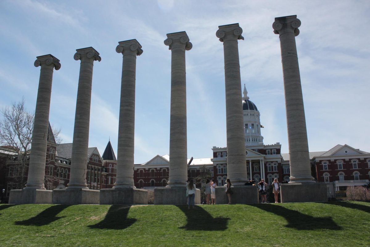 The Columns at the University of Missouri-Columbia or Mizzou, April 2023. Mizzou is the largest university in the state of Missouri, and the yearly tuition cost (without aid) is $34,322. The national average amount of student loan debt following four years of college is $37,090.
