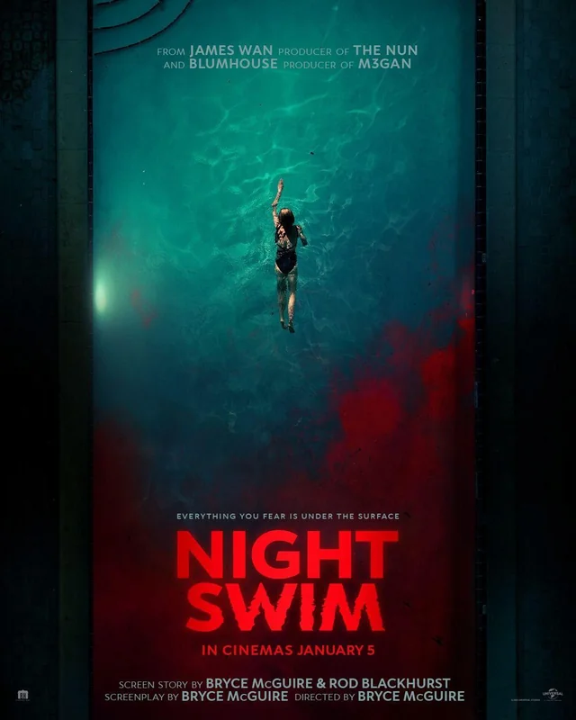 DROWNING. Night Swim released on Jan. 5th fails to deliver a coherent story line and relies on jump scares.